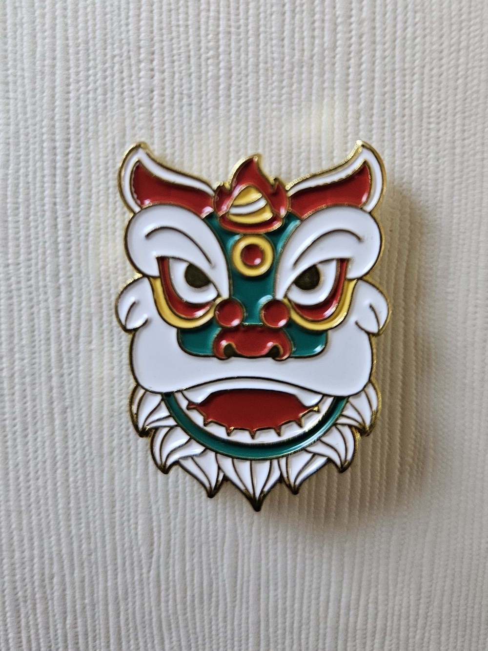 Lion Dance Enamel Pin - 4 For $20 Red, Green, White
